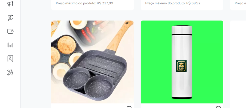 Produtos na hotmart